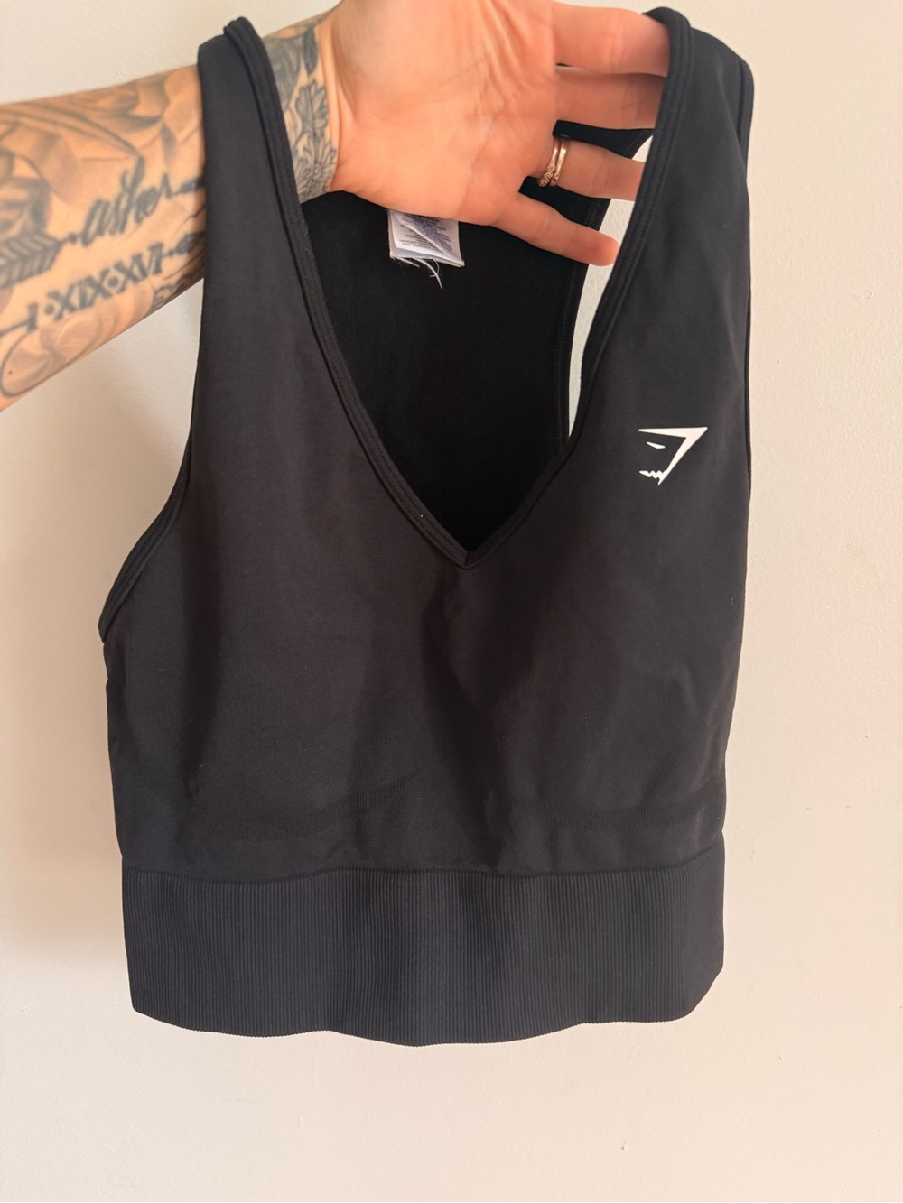Gymshark Black V-Neck  Bra top